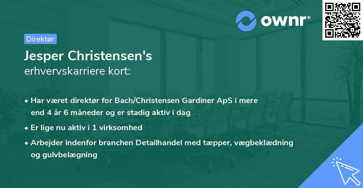 Jesper Christensen's erhvervskarriere kort
