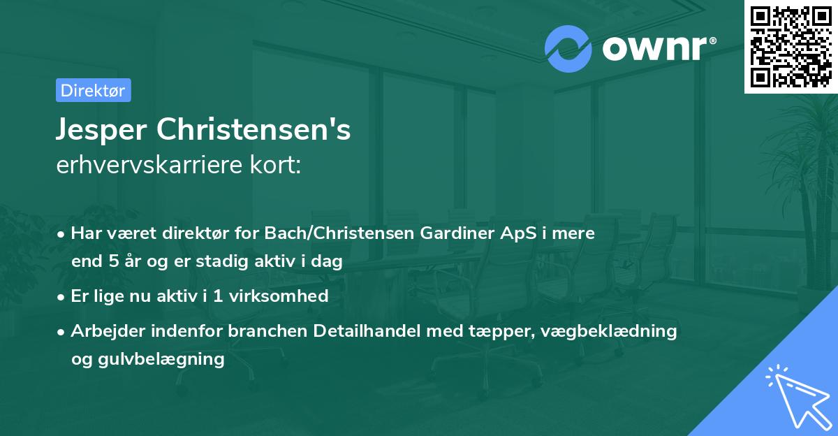 Jesper Christensen's erhvervskarriere kort