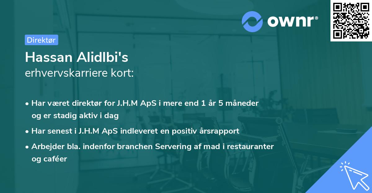 Hassan Alidlbi's erhvervskarriere kort