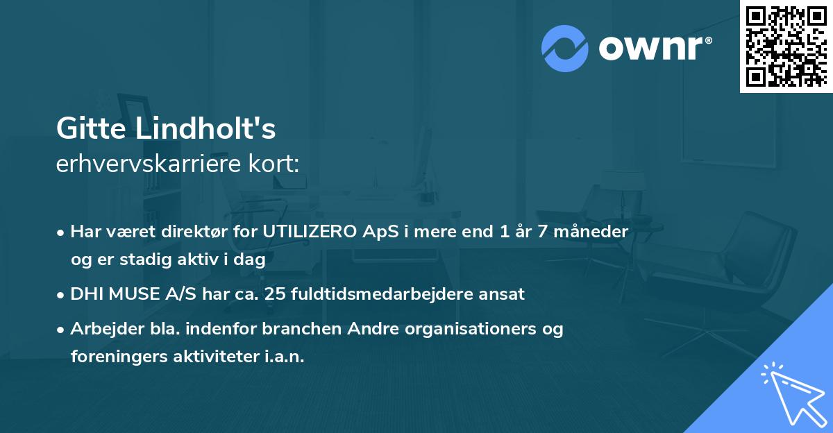 Gitte Lindholt's erhvervskarriere kort