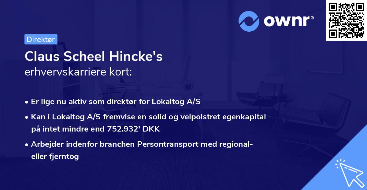 Claus Scheel Hincke's erhvervskarriere kort