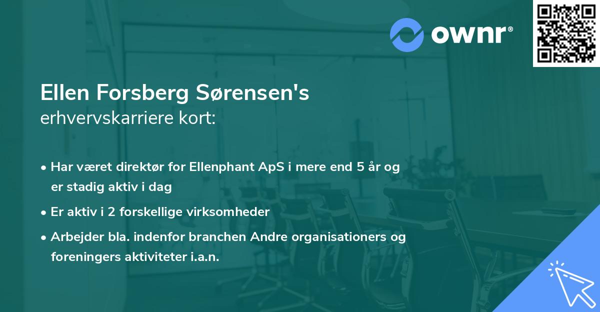 Ellen Forsberg Sørensen's erhvervskarriere kort