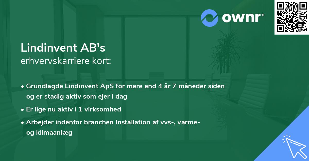 Lindinvent AB's erhvervskarriere kort