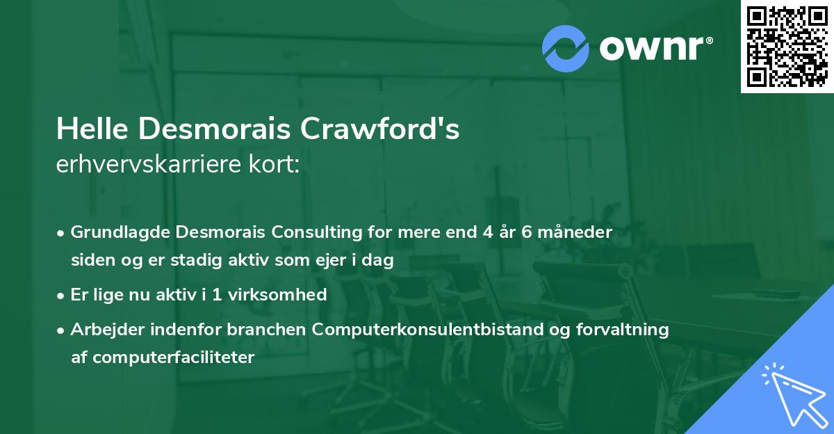 Helle Desmorais Crawford's erhvervskarriere kort