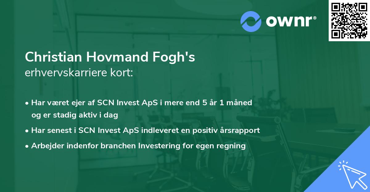 Christian Hovmand Fogh's erhvervskarriere kort