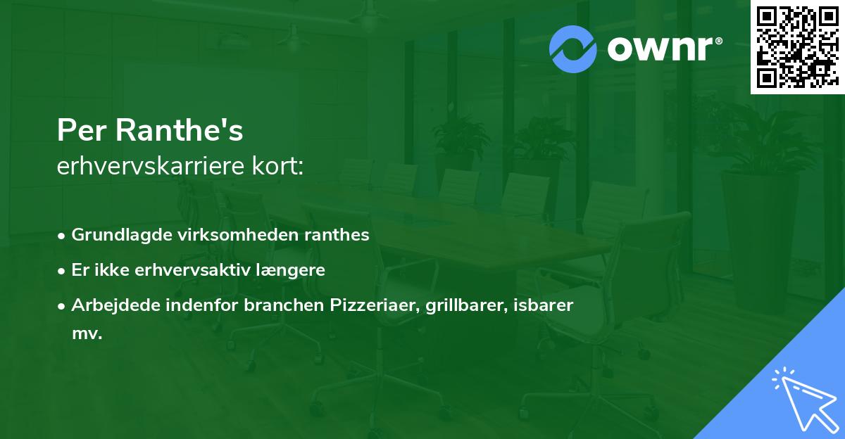 Per Ranthe's erhvervskarriere kort