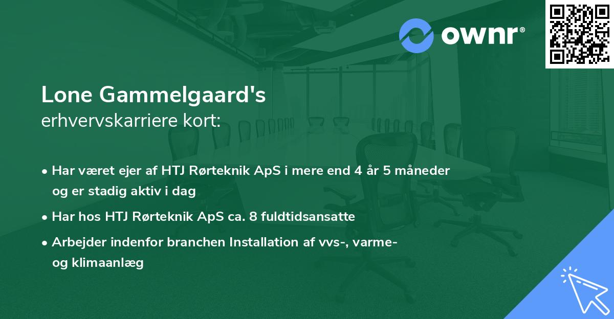 Lone Gammelgaard's erhvervskarriere kort