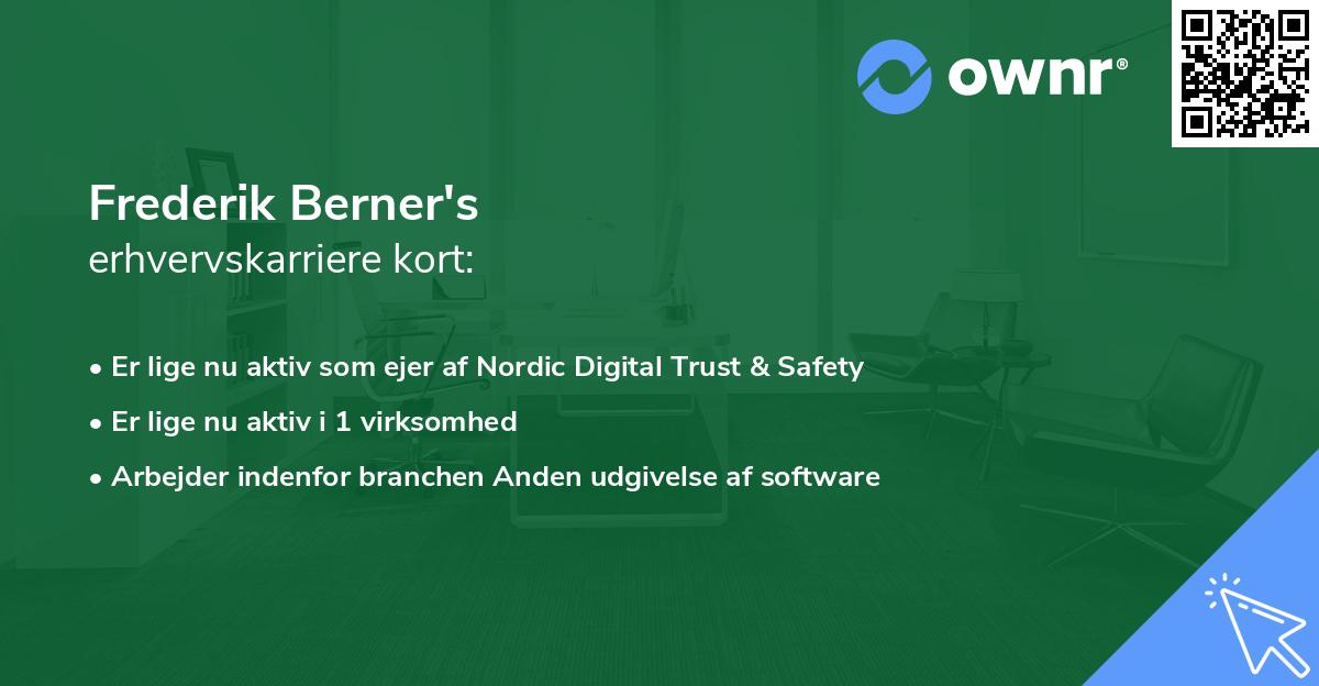 Frederik Berner's erhvervskarriere kort