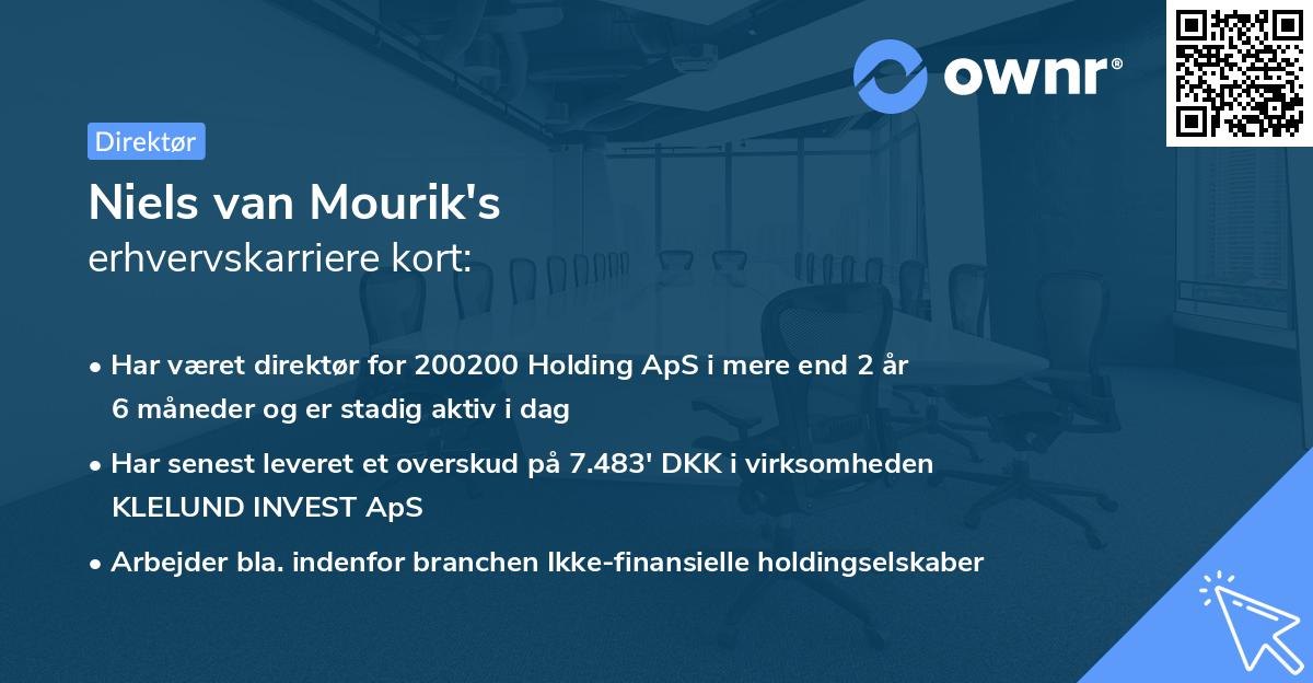 Niels van Mourik's erhvervskarriere kort