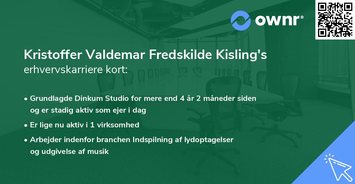 Kristoffer Valdemar Fredskilde Kisling's erhvervskarriere kort