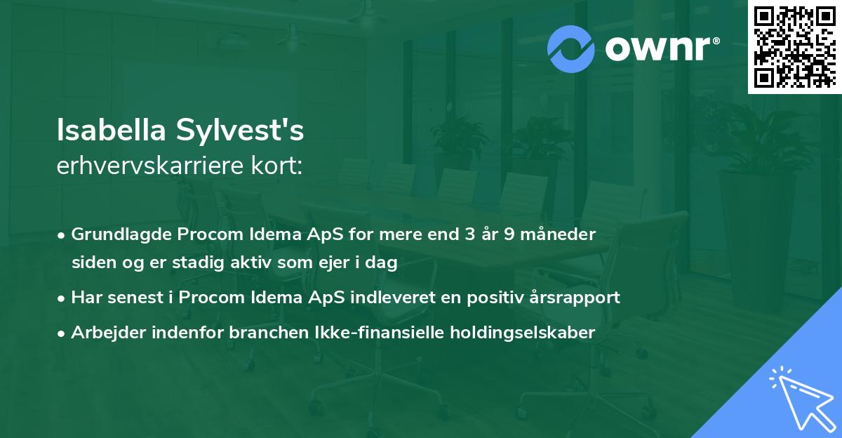 Isabella Sylvest's erhvervskarriere kort