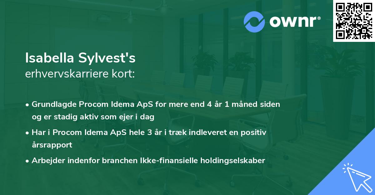 Isabella Sylvest's erhvervskarriere kort