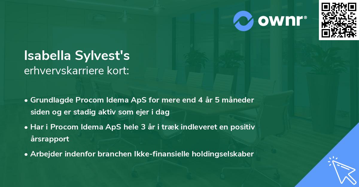 Isabella Sylvest's erhvervskarriere kort