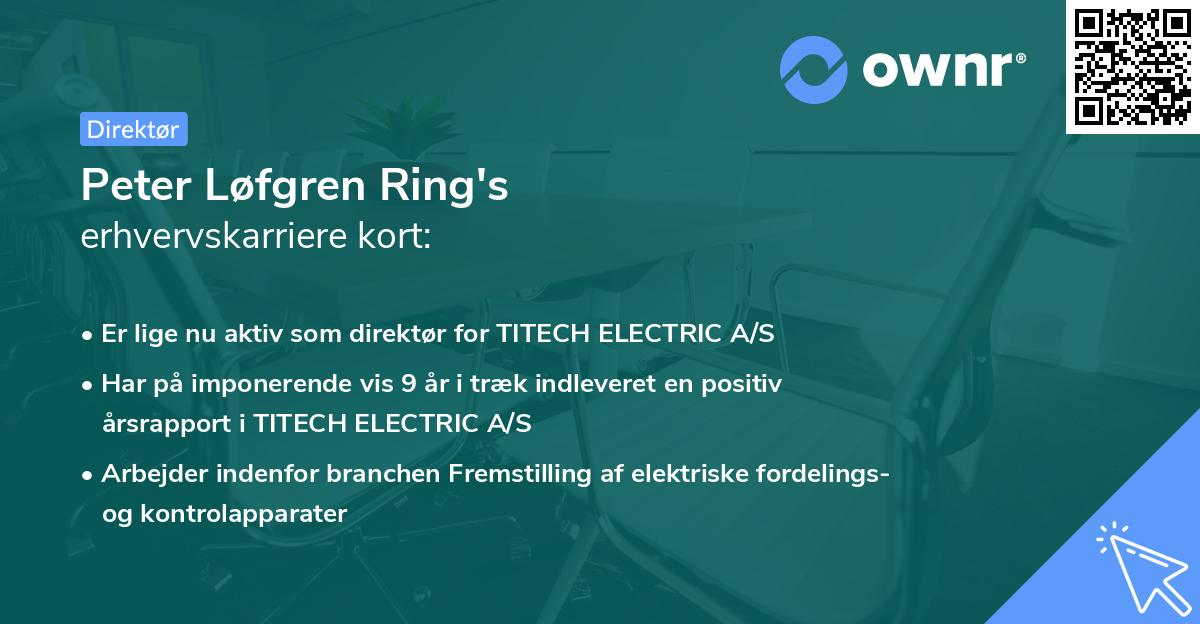 Peter Løfgren Ring's erhvervskarriere kort