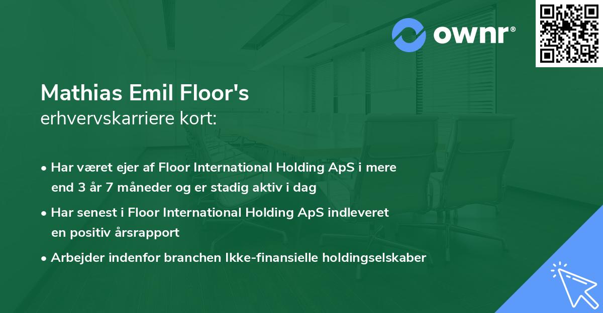 Mathias Emil Floor's erhvervskarriere kort