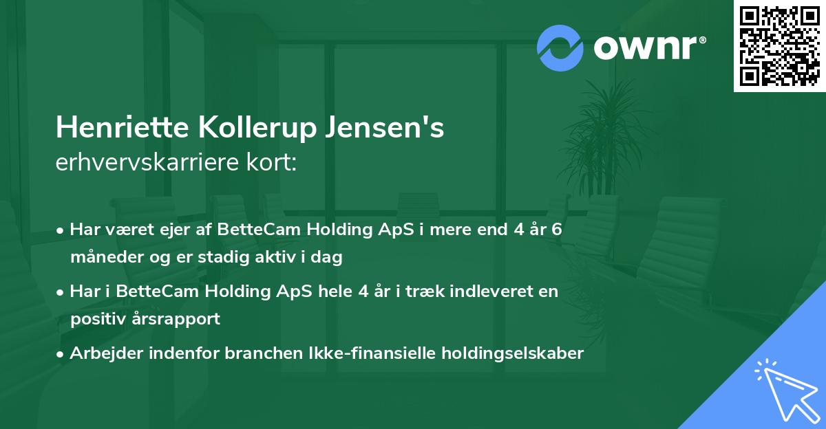 Henriette Kollerup Jensen's erhvervskarriere kort