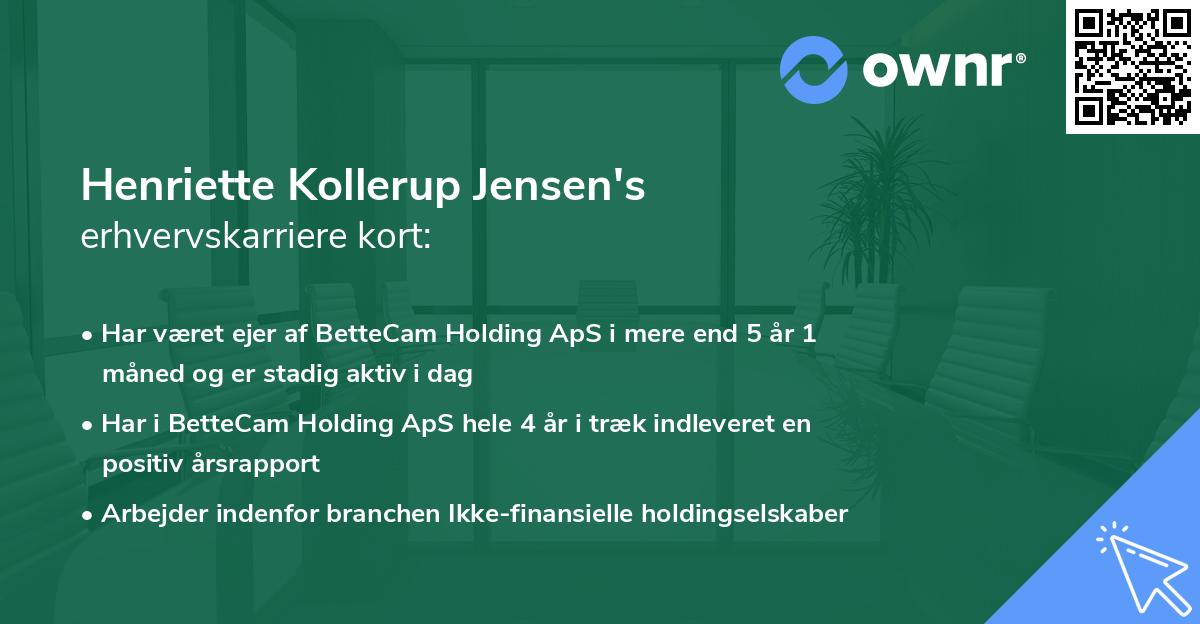 Henriette Kollerup Jensen's erhvervskarriere kort