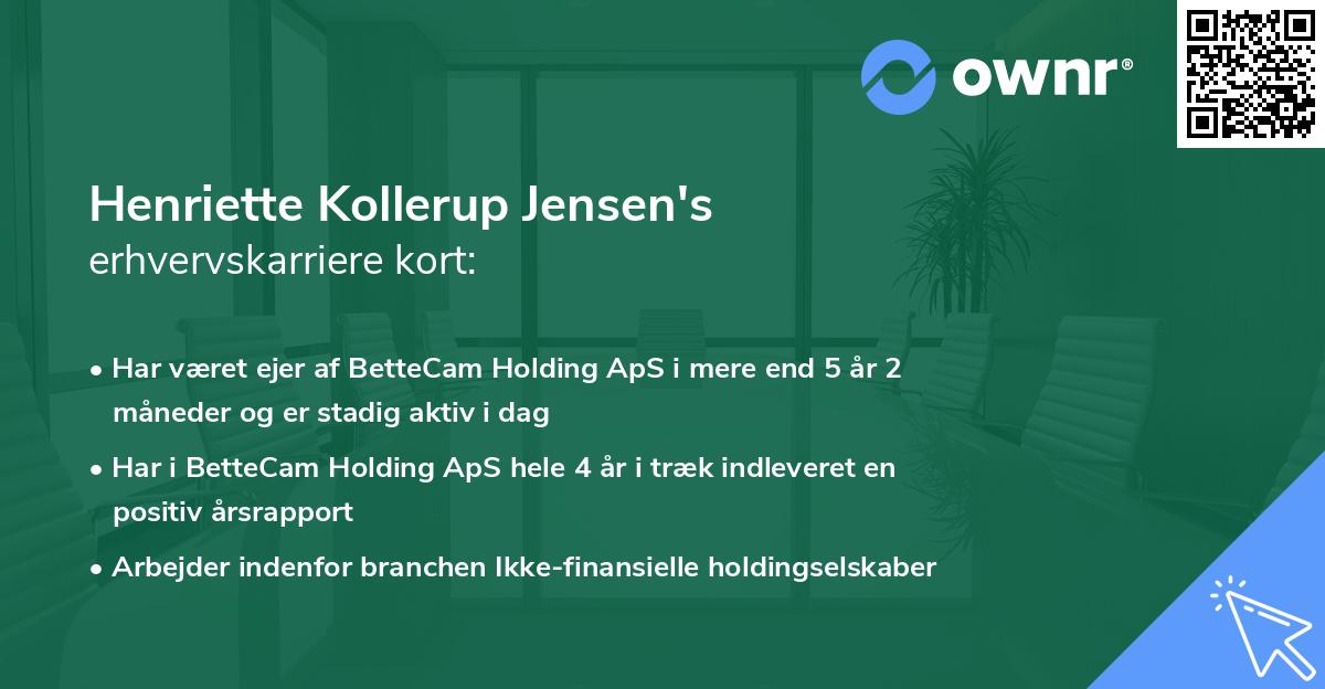 Henriette Kollerup Jensen's erhvervskarriere kort