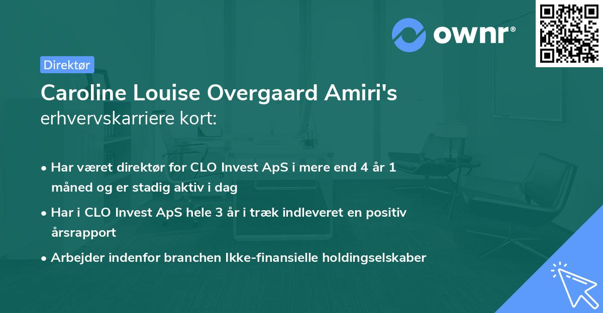 Caroline Louise Overgaard Amiri's erhvervskarriere kort