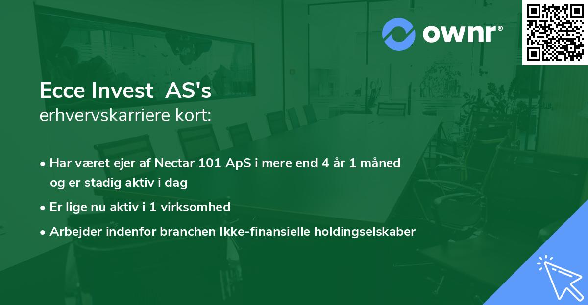 Ecce Invest AS's erhvervskarriere kort