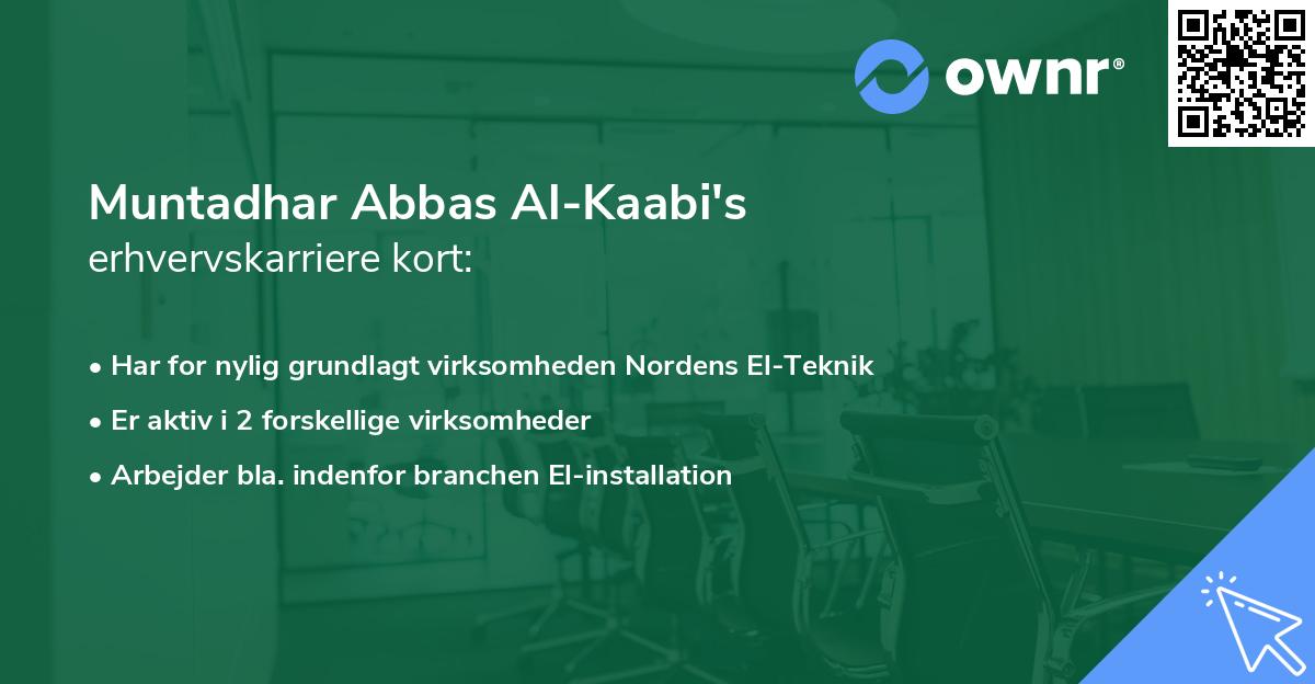 Muntadhar Abbas Al-Kaabi's erhvervskarriere kort