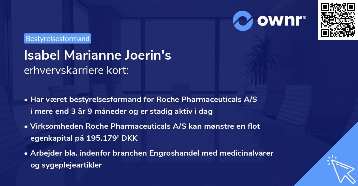 Isabel Marianne Joerin's erhvervskarriere kort