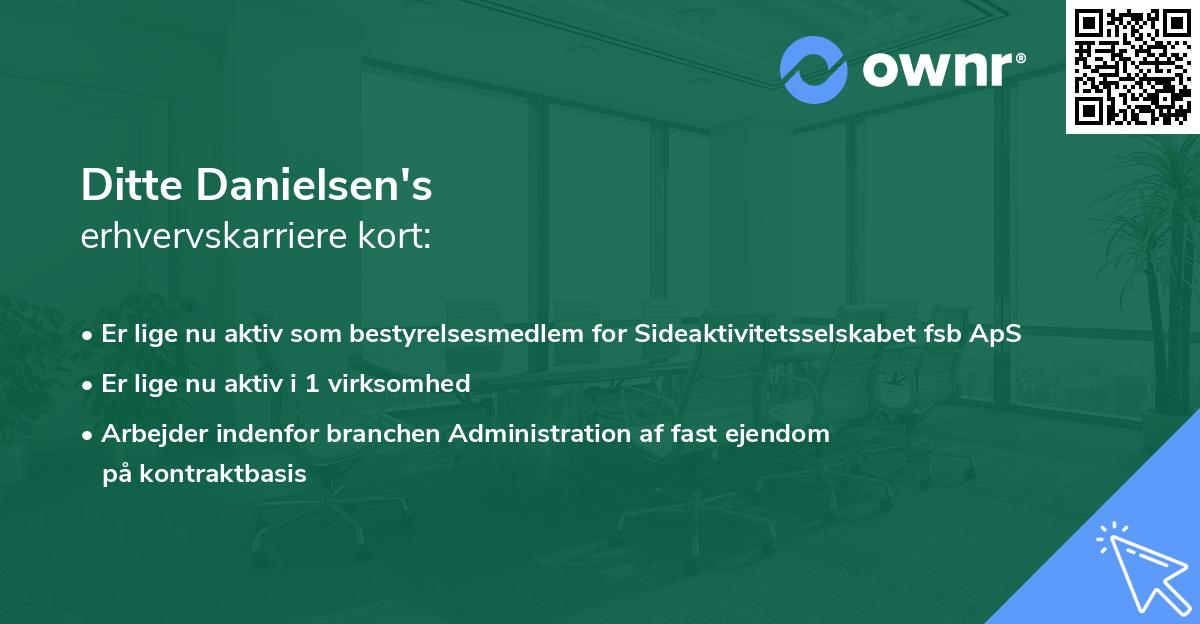 Ditte Danielsen's erhvervskarriere kort