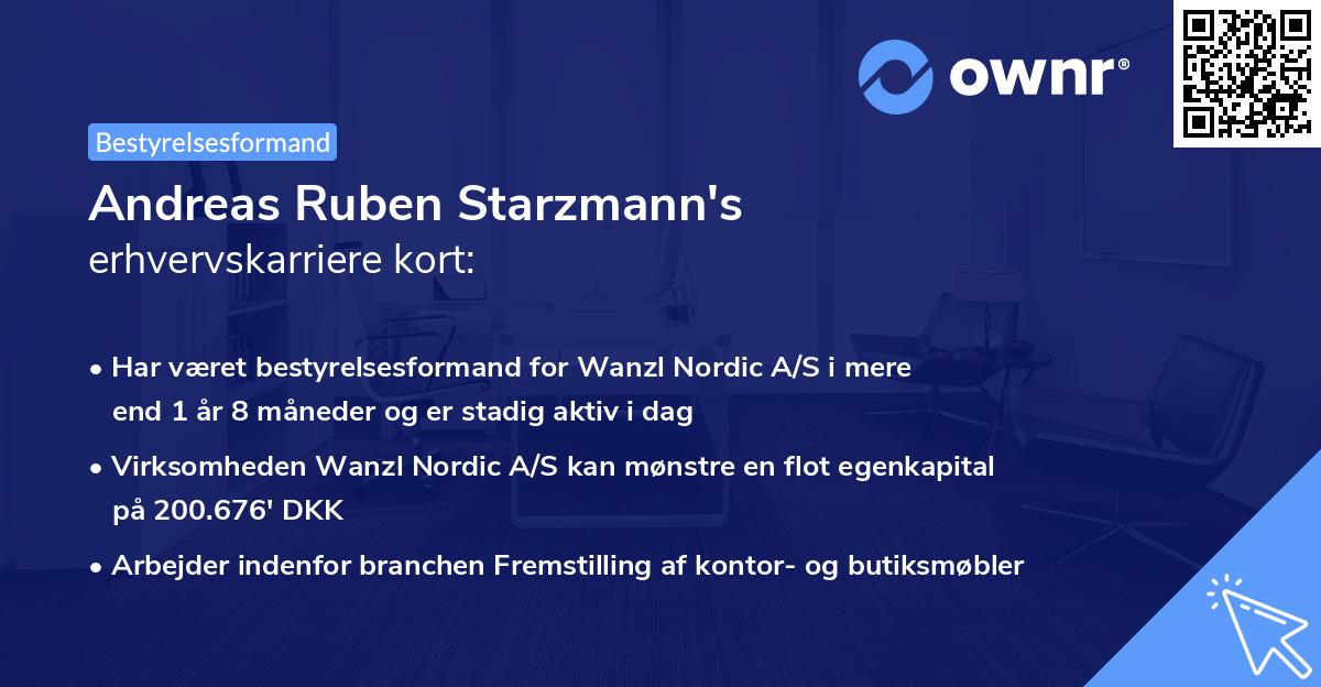 Andreas Ruben Starzmann's erhvervskarriere kort