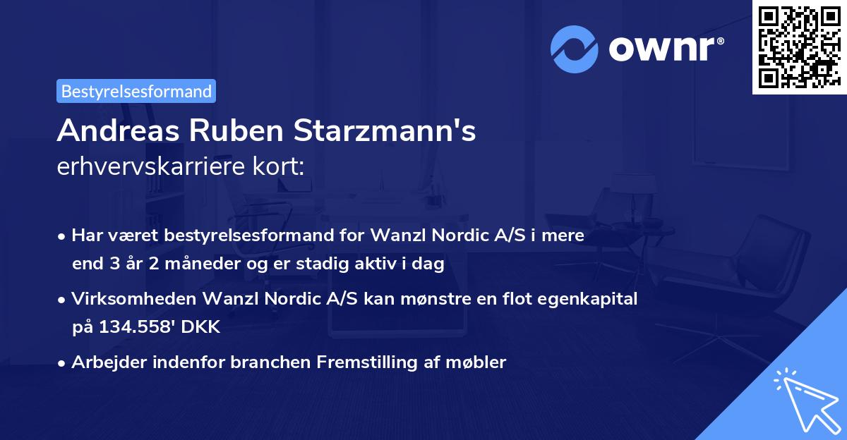 Andreas Ruben Starzmann's erhvervskarriere kort
