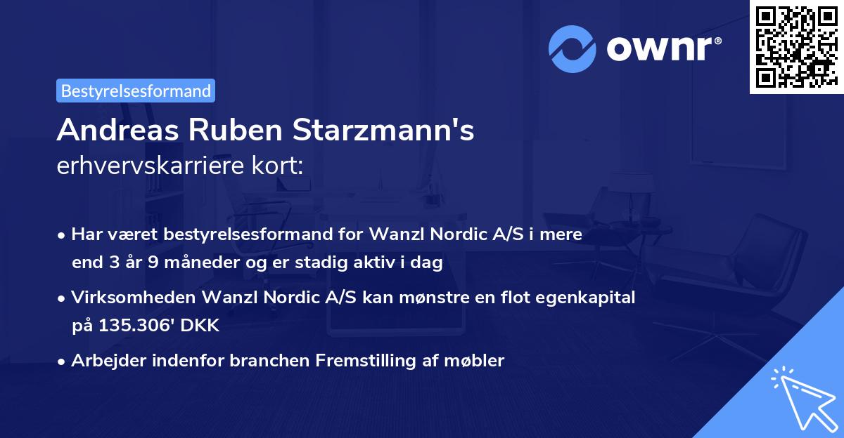 Andreas Ruben Starzmann's erhvervskarriere kort