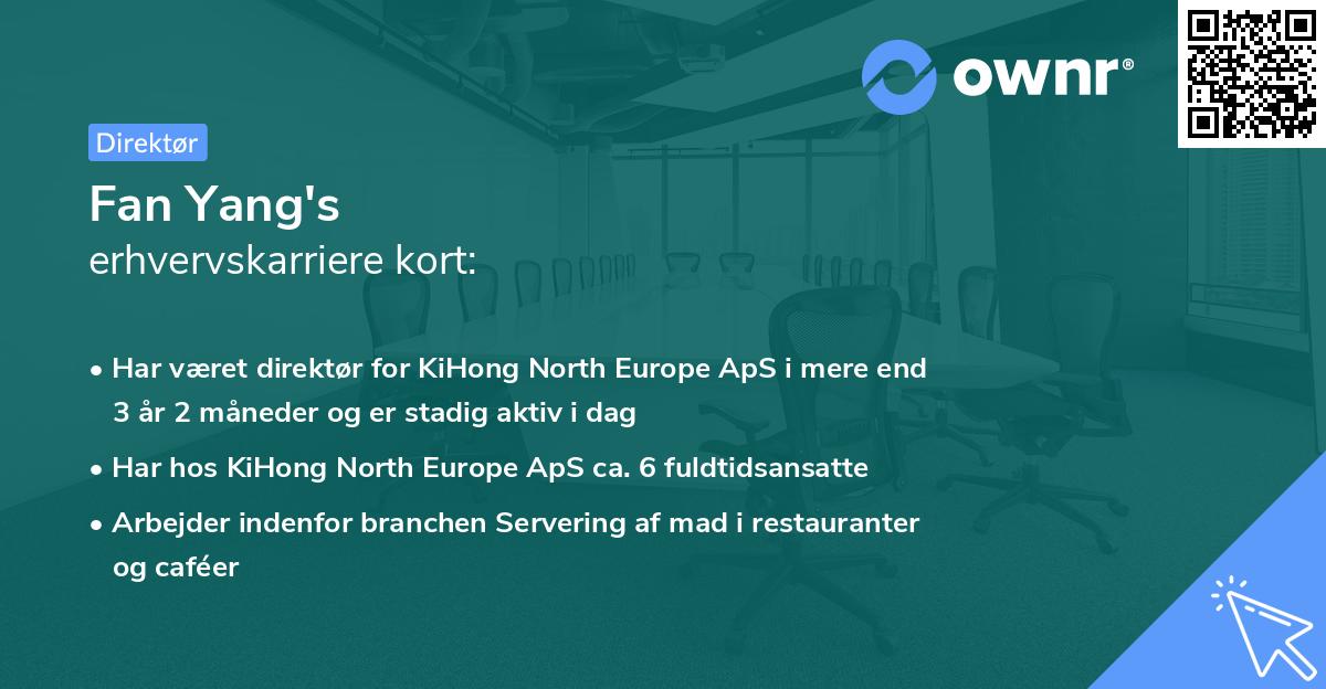 Fan Yang's erhvervskarriere kort