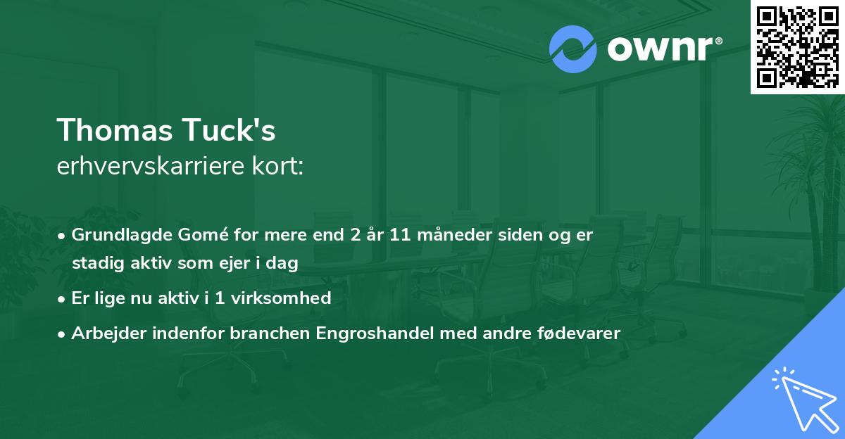 Thomas Tuck's erhvervskarriere kort