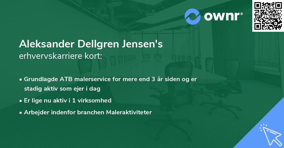 Aleksander Dellgren Jensen's erhvervskarriere kort