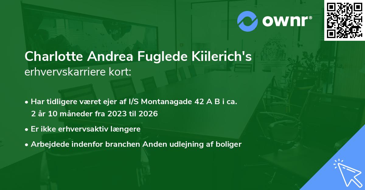 Charlotte Andrea Fuglede Kiilerich's erhvervskarriere kort