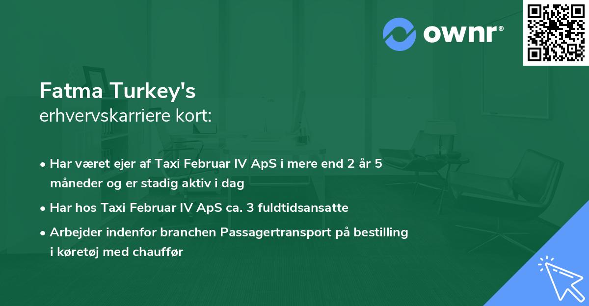 Fatma Turkey's erhvervskarriere kort