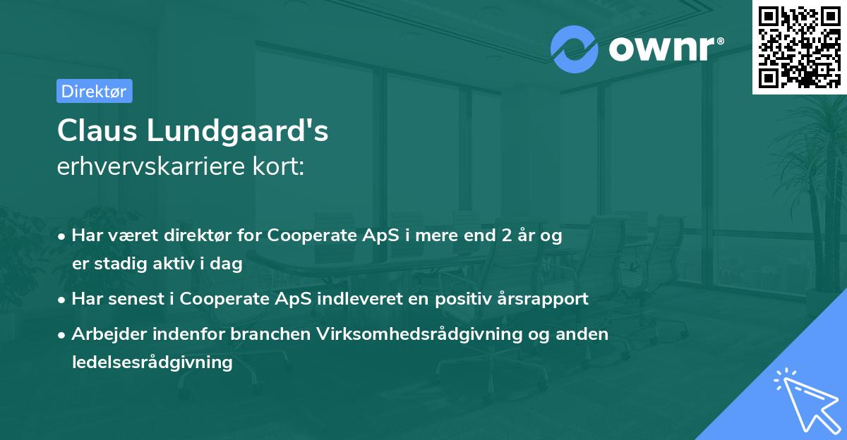 Claus Lundgaard's erhvervskarriere kort