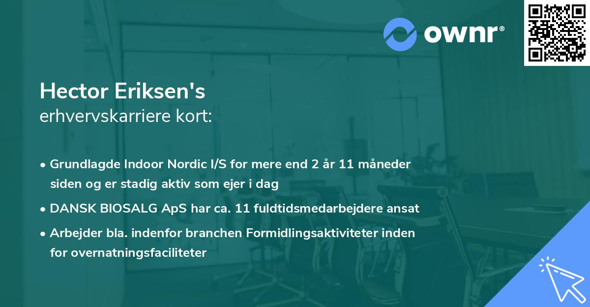 Hector Eriksen's erhvervskarriere kort