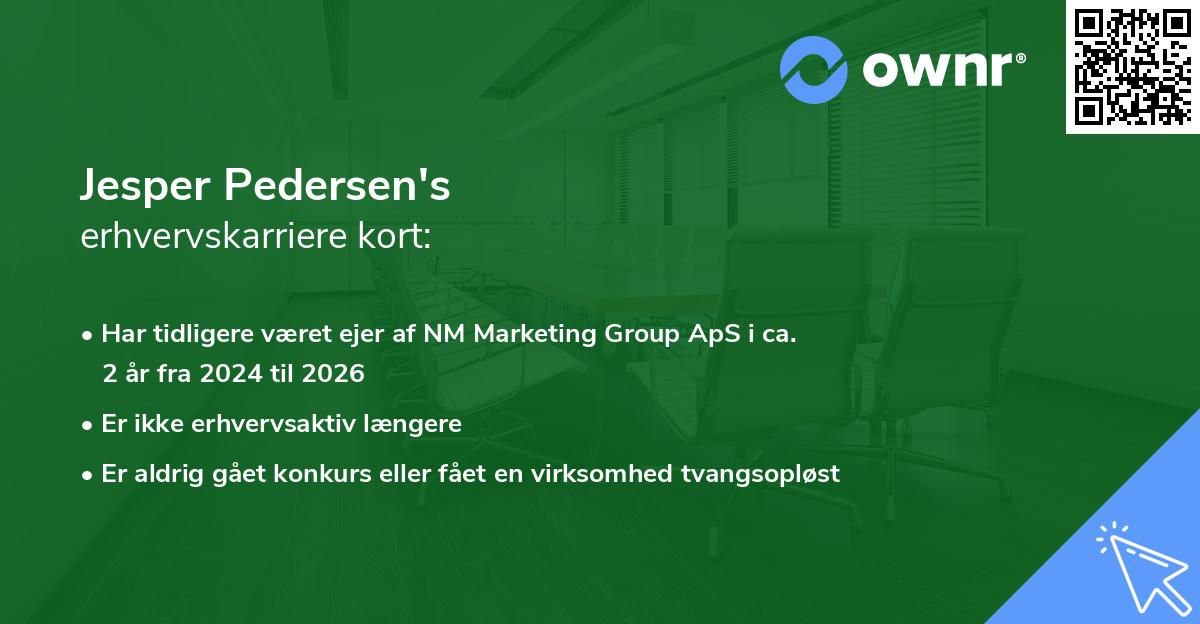 Jesper Pedersen's erhvervskarriere kort