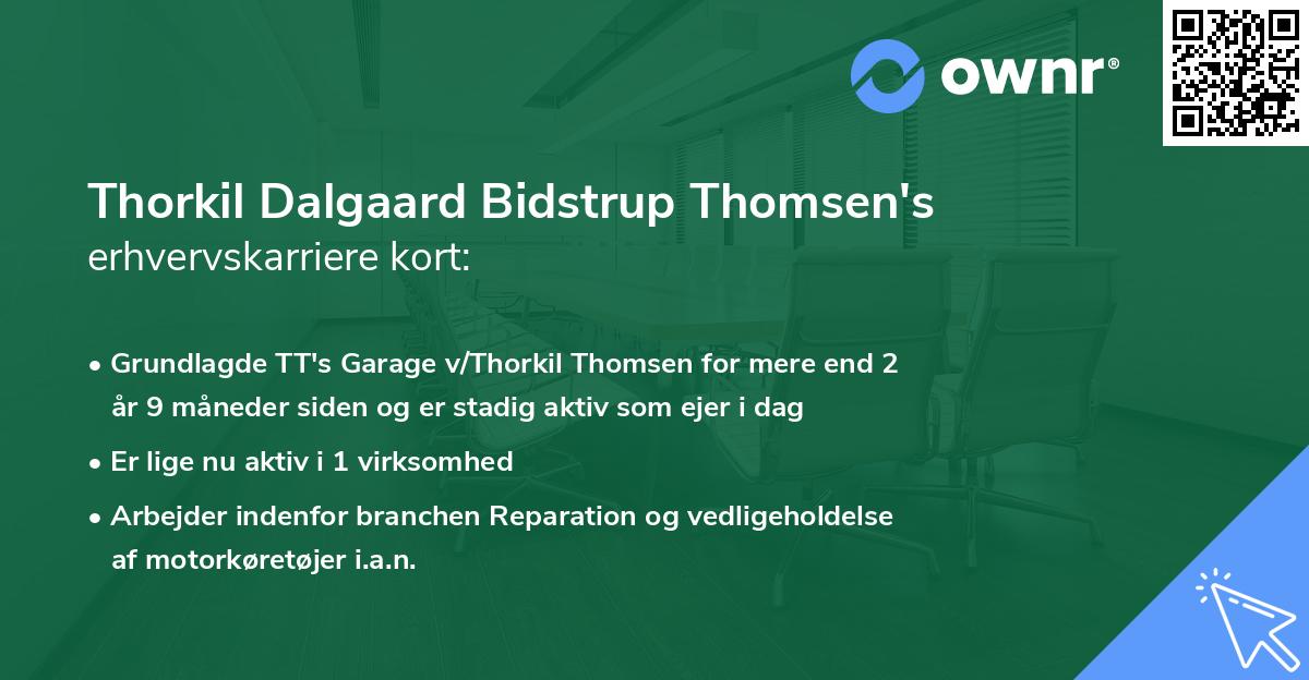 Thorkil Dalgaard Bidstrup Thomsen's erhvervskarriere kort