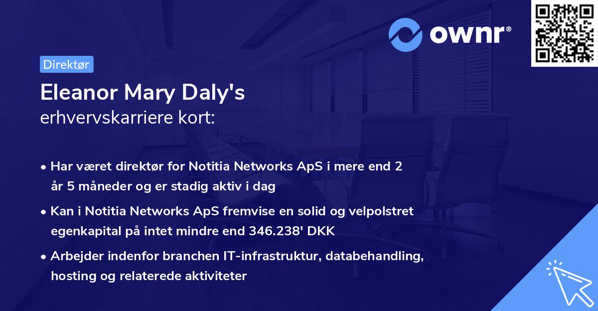 Eleanor Mary Daly's erhvervskarriere kort
