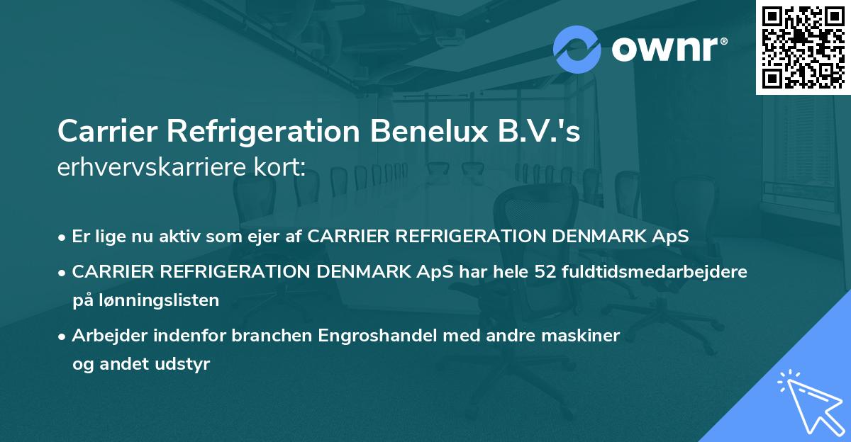 Carrier Refrigeration Benelux B.V.'s erhvervskarriere kort