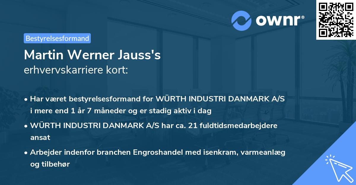 Martin Werner Jauss's erhvervskarriere kort