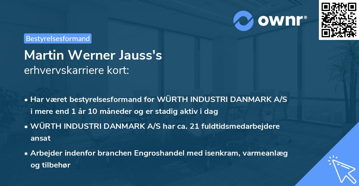 Martin Werner Jauss's erhvervskarriere kort
