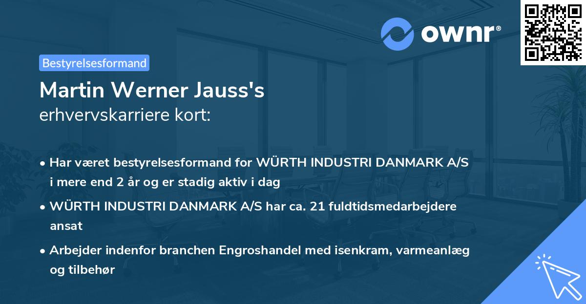 Martin Werner Jauss's erhvervskarriere kort