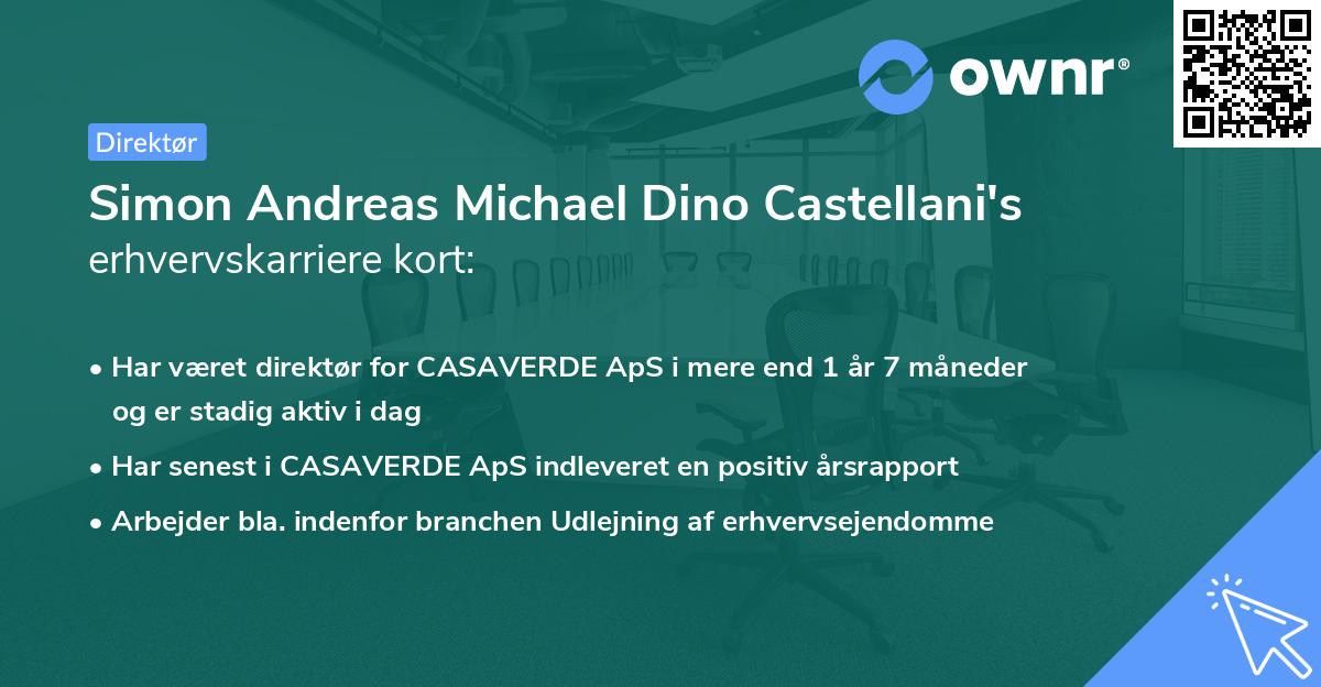 Simon Andreas Michael Dino Castellani's erhvervskarriere kort