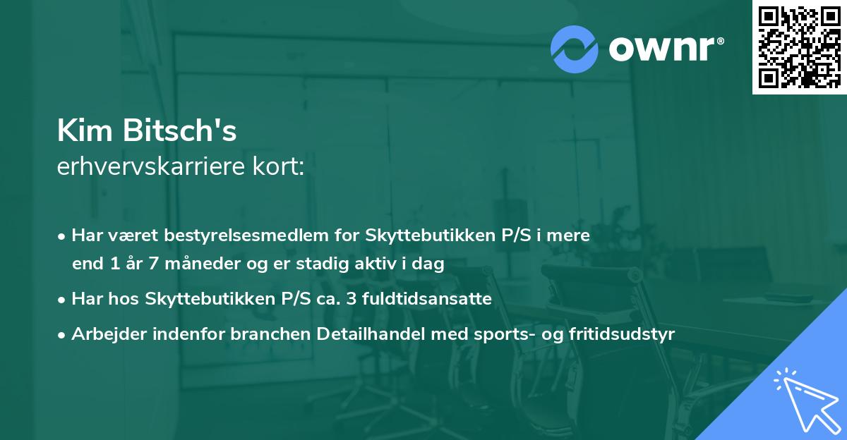Kim Bitsch's erhvervskarriere kort