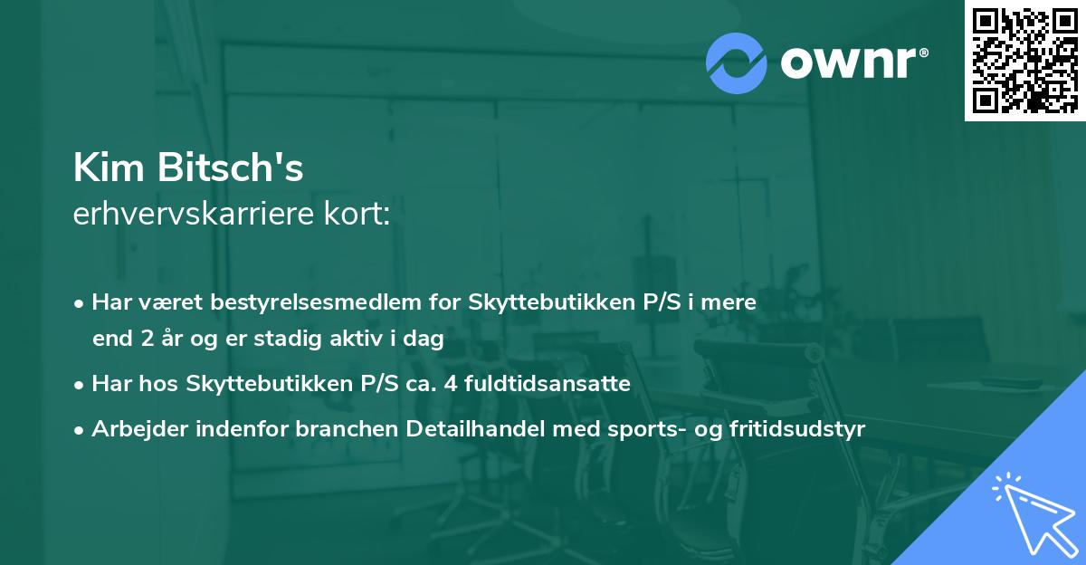 Kim Bitsch's erhvervskarriere kort