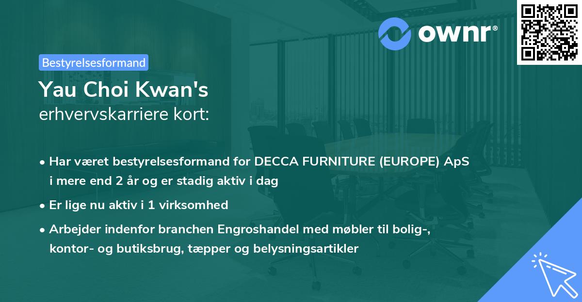 Yau Choi Kwan's erhvervskarriere kort