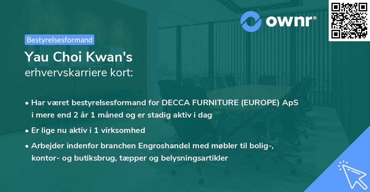 Yau Choi Kwan's erhvervskarriere kort