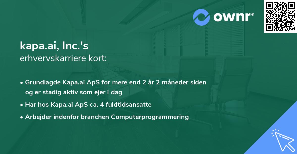 kapa.ai, Inc.'s erhvervskarriere kort